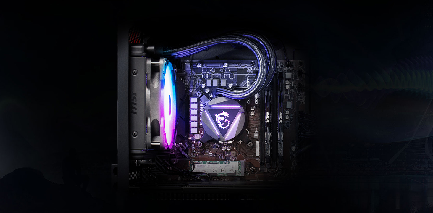 Aegis RS with dragon liquid cooling.